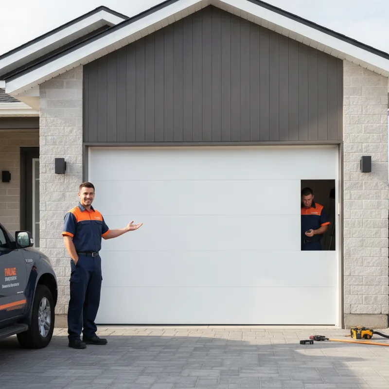 A freshly installed, attractive garage door improving curb appeal on a home near Ocala, FL